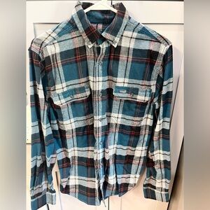 Men's Blue Plaid Shirt Wrangler size Medium